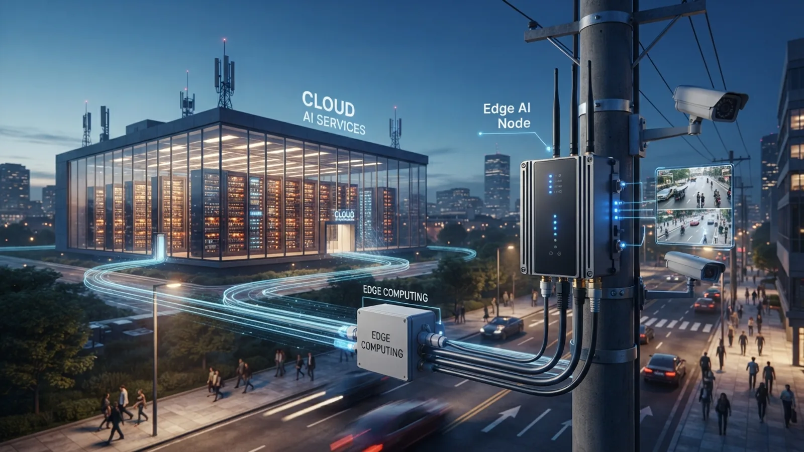 Imagem de destaque do artigo: IA na borda vs nuvem: Guia de arquitetura para decisões estratégicas