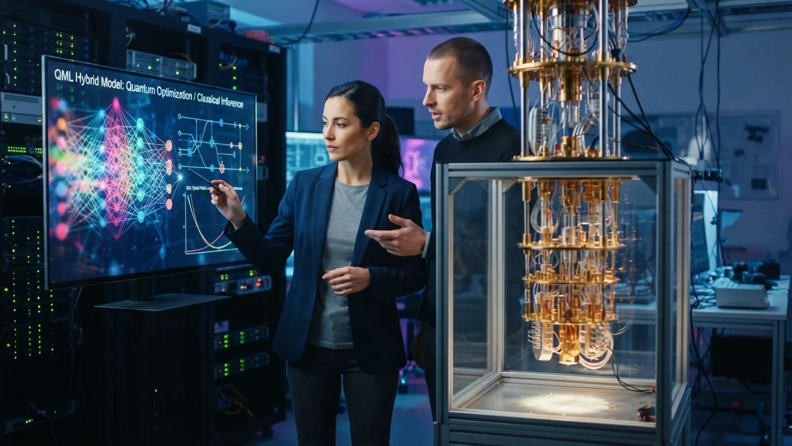 Imagem de destaque do artigo: Quantum Machine Learning: O Futuro da Computação Híbrida em Negócios